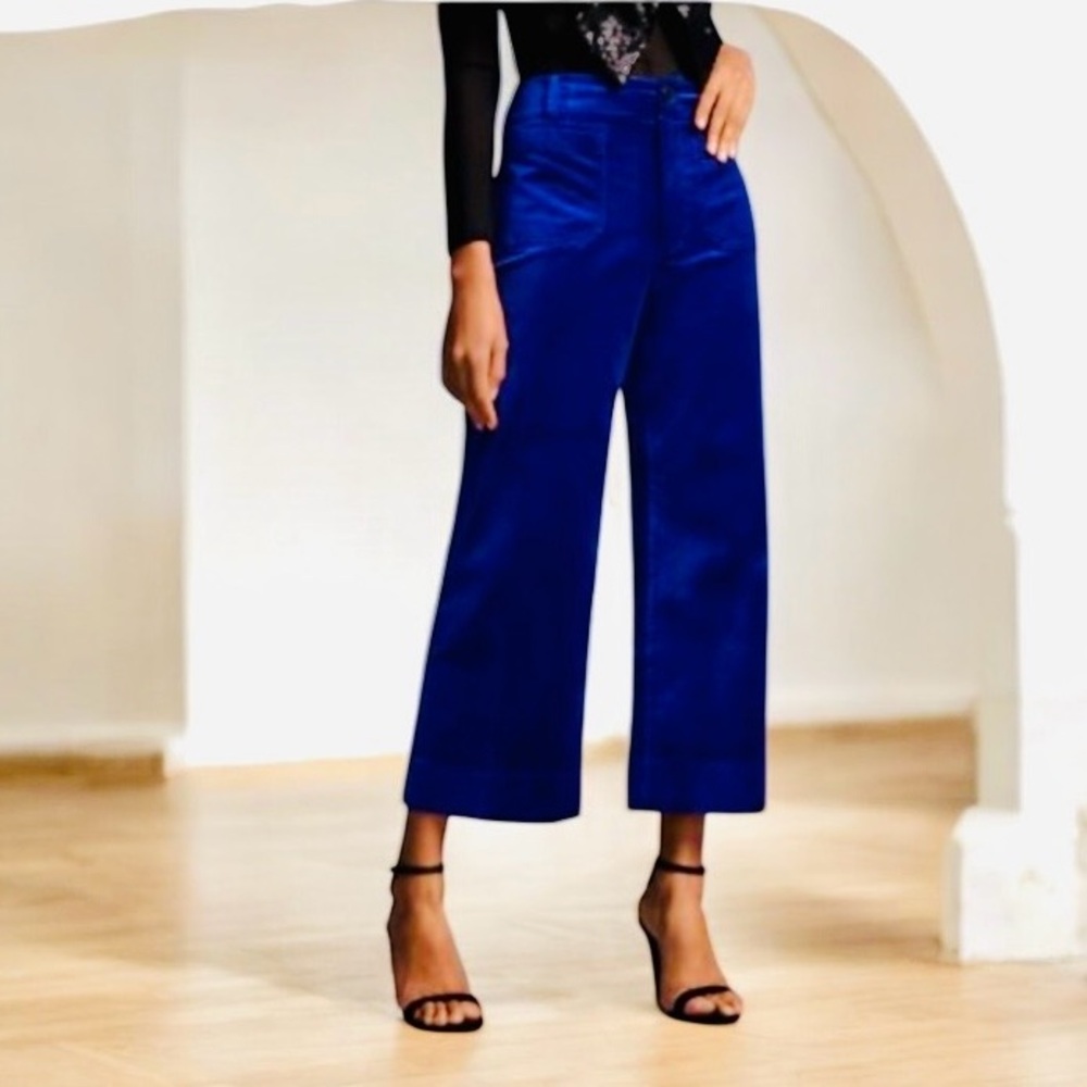 NWOT Meave By Anthropologie Blue Corduroy Colette Wide Leg Size 24W